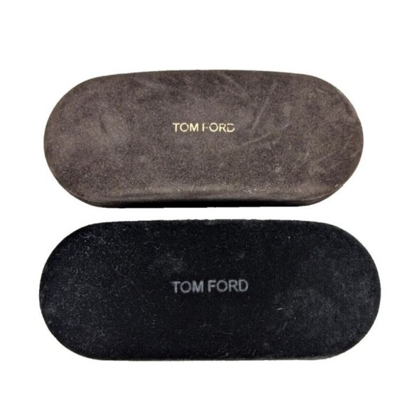 Tom Ford Black & Brown Velvet Logo Eyeglass Sunglass Case 2 of Them EUC - Picture 1 of 7